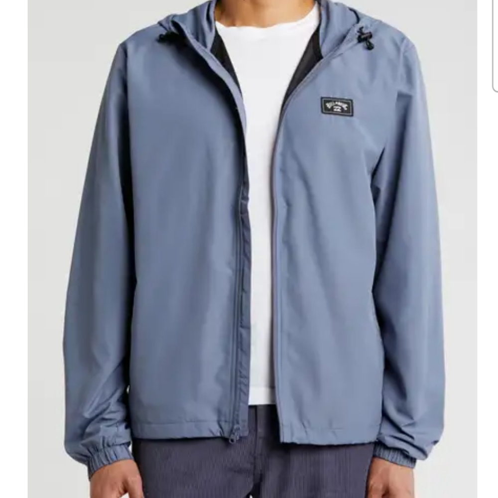 Men's Billabong NWT Blue hooded Winbreaker XL